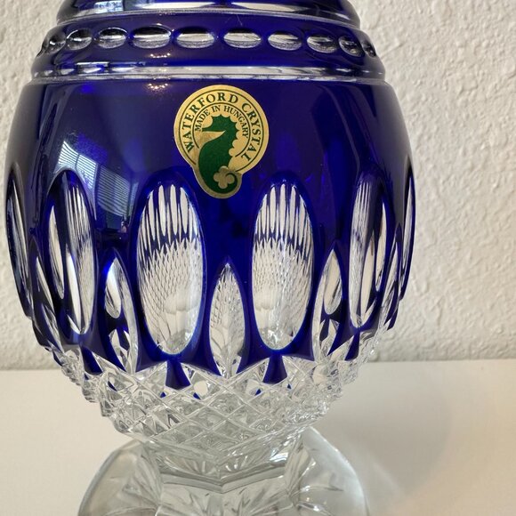 Vintage Waterford Clarendon Cobalt Blue Decanter With Stopper, Marked - Picture 3 of 5